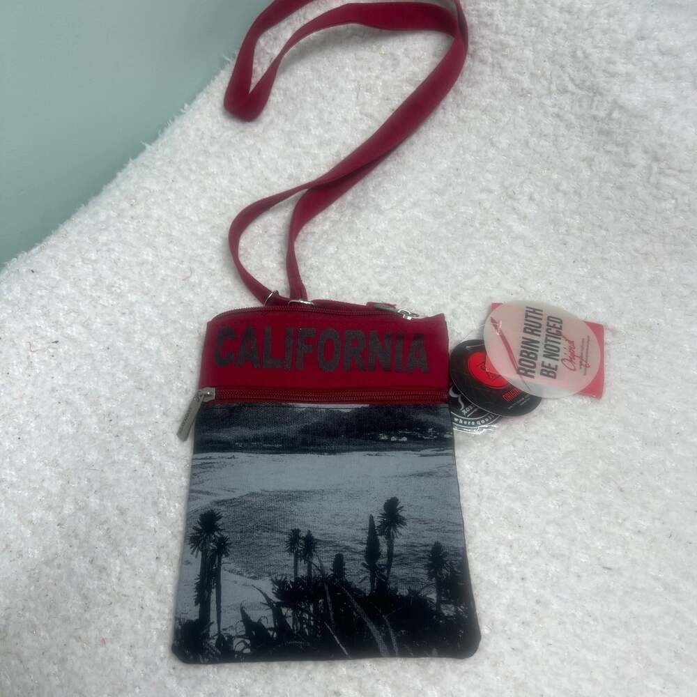 Robin Ruth California Red and Black Crossbody Neck Wallet Bag